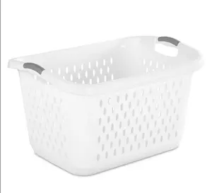 Sterilite 2.7 Bushel Jumbo Plastic Laundry Basket White with Handles for Efficient Storage