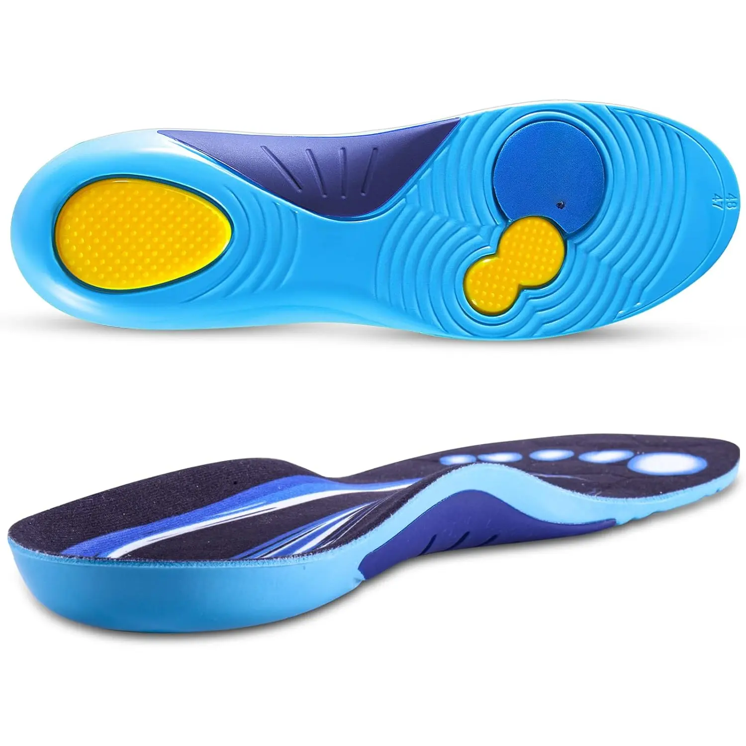 Plantar Fasciitis Insoles, Arch Support Inserts Women Men, Insoles Men for Flat ,High Arch and Foot , Orthotic Inserts for Shock Absorbing Standing All Day Work Boot Comfort