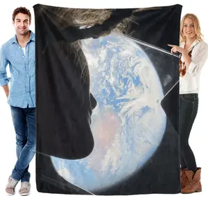 Earth from Space Ultra-Soft Flannel Weave Cozy Throw Blanket, 50x60in, High-Res Cosmic Theme Print, Astronaut-Themed Textile for Space Lovers, Ideal for Relaxation, Gifting summerwins,summerwins