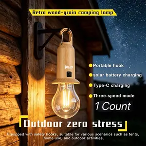 Wild Bright Portable Solar Charging Remote Control Hanging Camping Light, Waterproof LED Camping Tent Light, with Three Brightness Modes and Two Charging Modes, Suitable for Hiking, Backpacking and Emergency Power Outages.