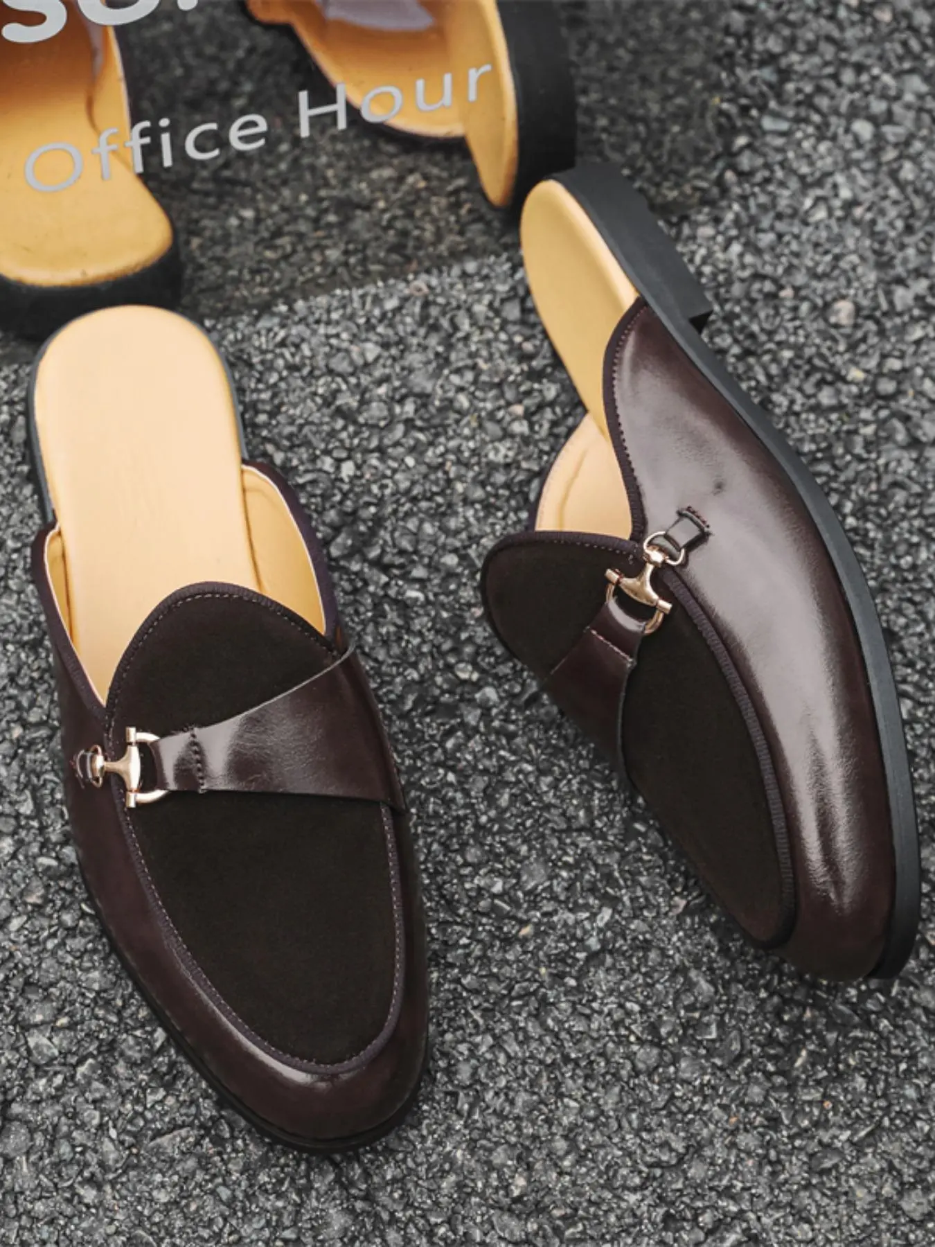 Men's Casual Plain Color Slip-on Mules, Fashionable Round Toe Loafers for Daily Wear, Lightweight Breathable Comfortable Shoes for Men, Footwear, Buckle Shoes