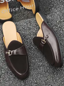 Men's Casual Plain Color Slip-on Mules, Fashionable Round Toe Loafers for Daily Wear, Lightweight Breathable Comfortable Shoes for Men, Footwear