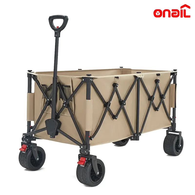 ONAIL Foldable Wagon Cart, 360lbs Capacity, Collapsible Design, Big All-Terrain Beach Wheels, Portable Camping Cart for Shopping,Sports,Picnic,Fishing