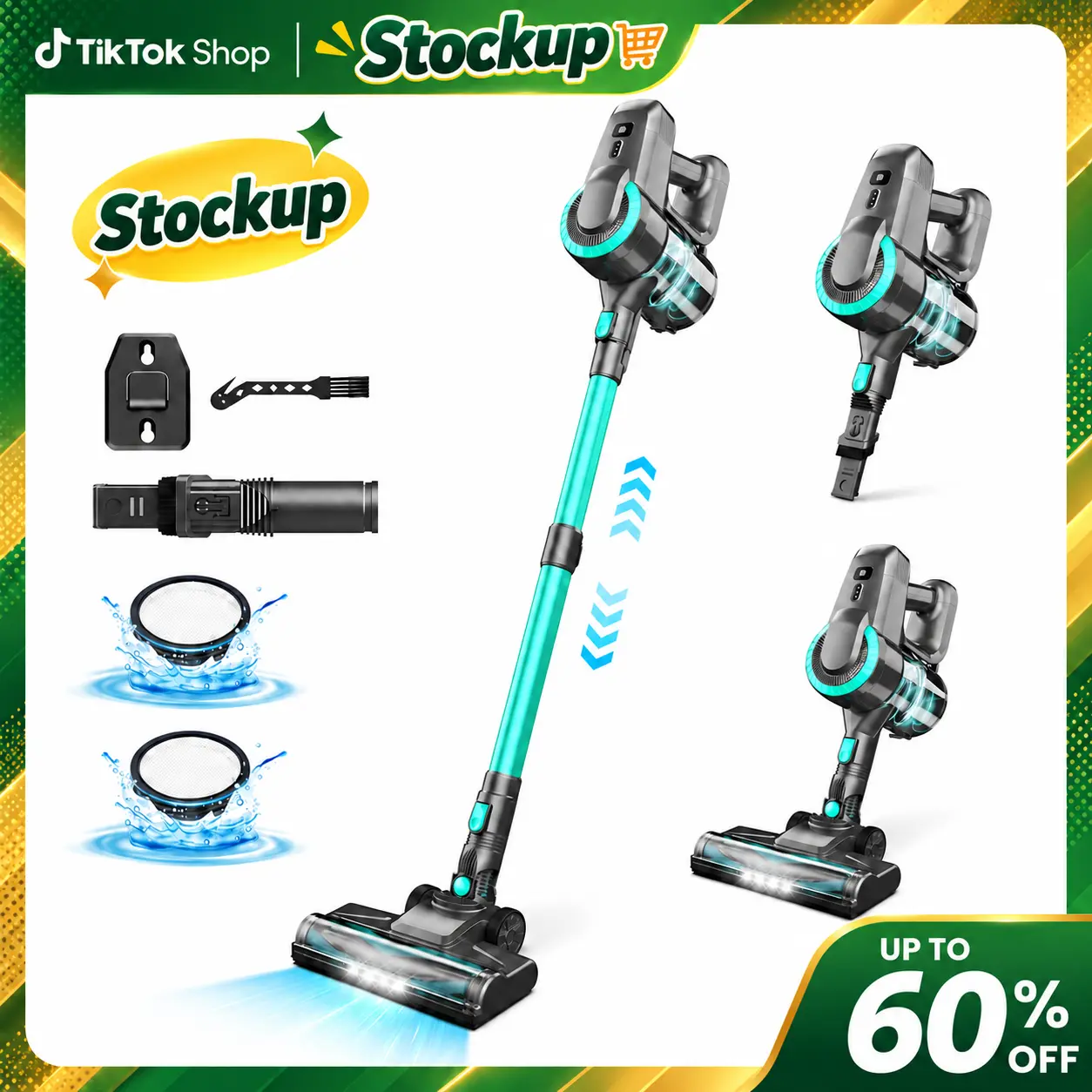 [BackToSchool] Devoac Cordless Vacuum Cleaner,8-in-1 Rechargeable Stick Vacuum,Up to 40mins Runtime,Powerful Suction,Lightweight,Versatile for Hardwood Floors\Car\Carpets\Pet Hair,back to school,back to school haul