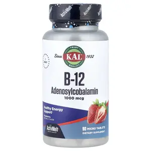 KAL B-12 Adenosylcobalamin, Strawberry, 1,000 mcg, 90 Micro Tablets