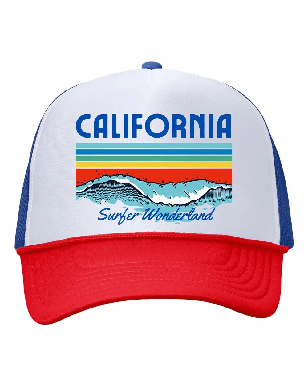 California Surfer Wonderland Trucker Hat - Surfing - Cali - California - Surf - West Coast - Wonderland - Waves