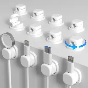 12 pack Color magnetic cable sorting clip - adhesive USB charging cable holder, suitable for mobile phones, tablets, and computer accessories, durable plastic cable management solution, mobile phone cable holder, Multifunctional Cable Tie