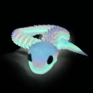 UV-Absorbing Glow 3D Printed Snake Robot - Flexible Poseable Body, Multicolor Day & Night Display, Collectible for Ages 14+