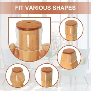 24 Pcs Chair Leg Floor Protectors for Hardwood Floors Silicone Covers Felt Pads Furniture Leg Caps Anti-Scratch Reduce Noise Fit (23-33mm)