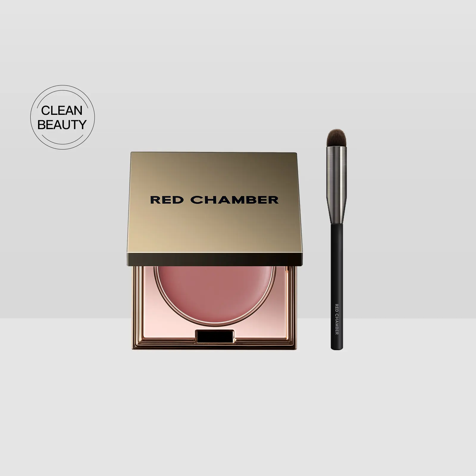RED CHAMBER Multi-purpose Cream Blush + Makeup Brush Set, Dewy Lip & Cheek Tint, Buildable Multi-Use Blush Bundle