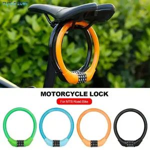 Bicycle Lock Anti-theft 4 Digit Password MTB Road Bike Accessories Safety Lock Portable Bicycle Number Lock Accessory Combination Padlock