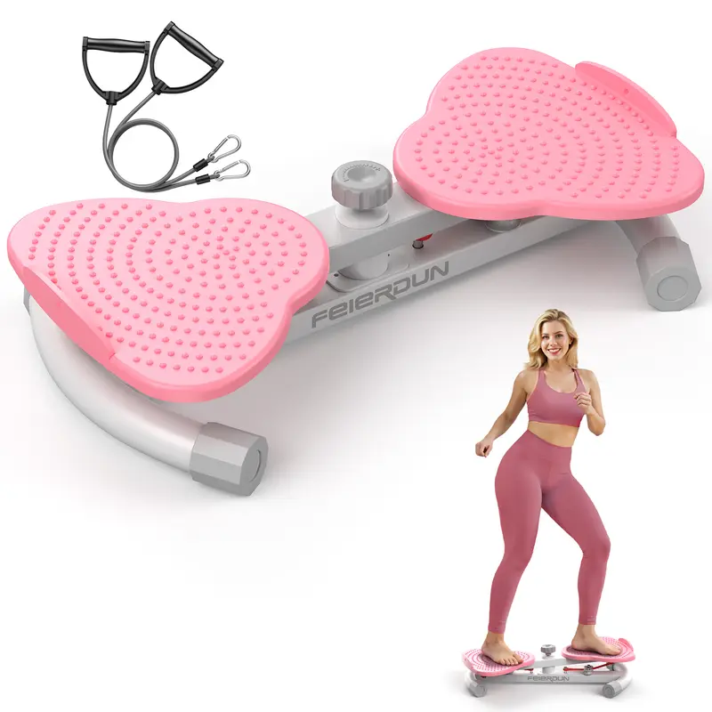 FED Fitness TW1 Ab Trainer Machine - Compact Ab Twisting Board with Low-Noise Resistance, Non-Slip Design, Resistance Bands, Dual Pedals, 330lbs Capacity for Core Strength, Home Gym Fits Home, Office, Travel