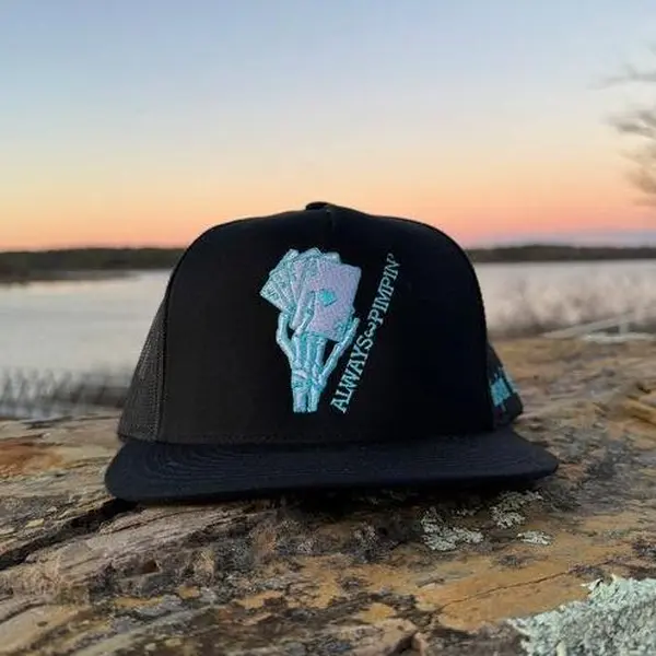 Turquoise Pimpin Black Snapback Cap Bold Embroidered Design Streetwear Hat