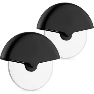 Pizza Cutter Wheel Pack of 2 with Black Protective Blade Cover, Stainless Steel Super Sharp and Easy To Clean Pizza Slicer, Kitchen Gadget with Protective Blade Guard. Pasta Utensils