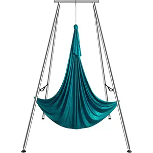 VEVOR Aerial Yoga Frame & Yoga Hammock,  9.67 ft Height Professional Yoga Swing Stand Comes with 6.6 Yards Aerial Hammock, Max 551.15 lbs Load Capacity Yoga Rig for Indoor Outdoor Aerial Yoga, Green