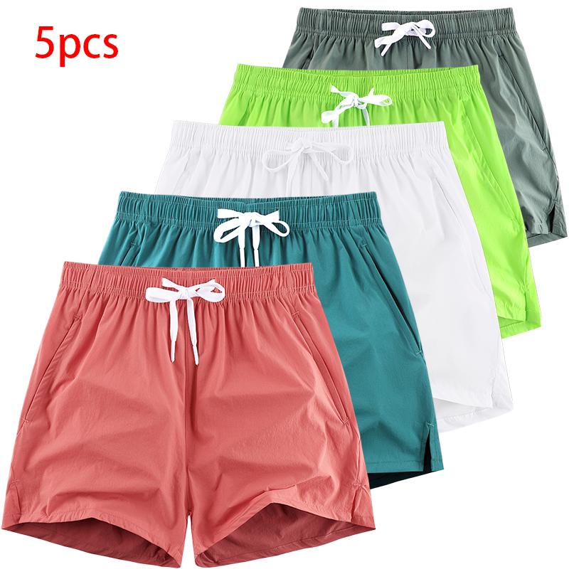 Men’s summer lightweight ice silk casual shorts, loose fit, quick-drying—ideal for running, fitness, swimming, and training; available in multiple colors, versatile and comfortable.