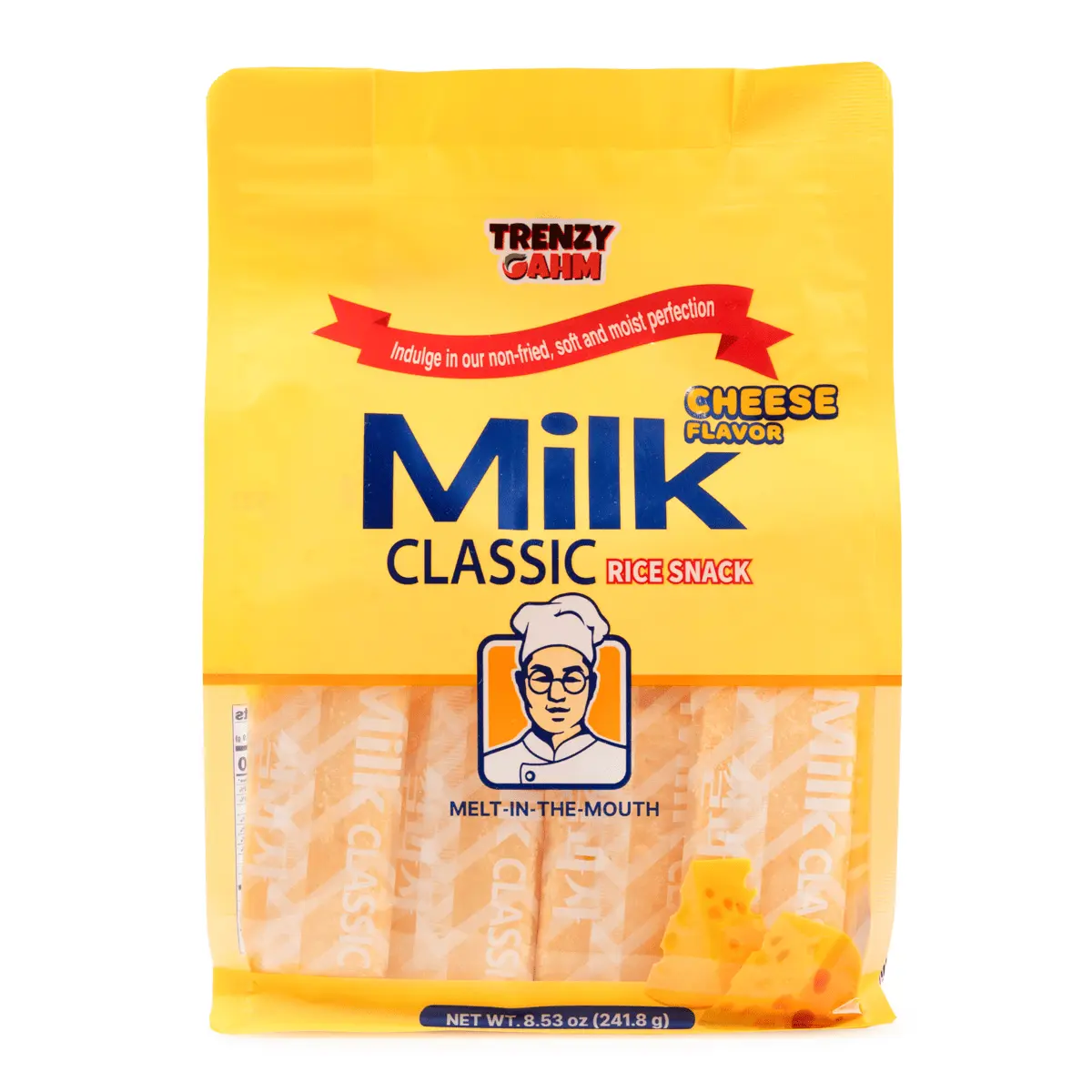 Trenzy Gahm Milk Classic Cheese Flavor Korean Rice Snack - Crispy, Melt-In-The-Mouth, Individually Wrapped Sweet Treats for Office Snacking Trenzy Gahm Milk Classic Cheese Flavor Korean Rice Snack - Crispy, Melt-In-The-Mouth, Individually Wrapped Sweet Treats for Office Snacking