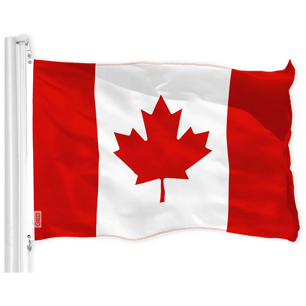 G128 - Canada (Canadian) Flag 3x5 FT Printed Brass Grommets 150D Polyester Indoor/Outdoor - Much Thicker More Durable Than 100D 75D Polyester