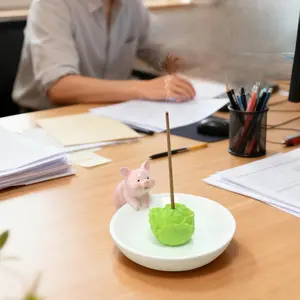 Resin Cabbage Incense Burner Stand, Realistic Pig Line Incense Holder, Zen Desktop Decor, Home Elegance Decoration, Spring New Arrival