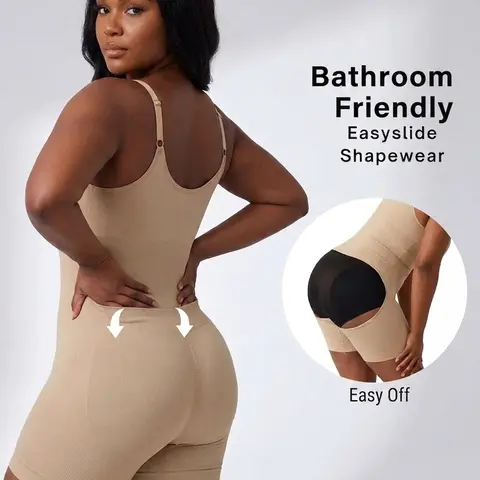Sculpt Touch Easy pee Seamless Shapewear Bodysuit – Tummy Control Butt Lifter with Back Pull-Down & Cotton Gusset | Postpartum Recovery & Everyday Comfort Fit Hip Womenswear Smooth