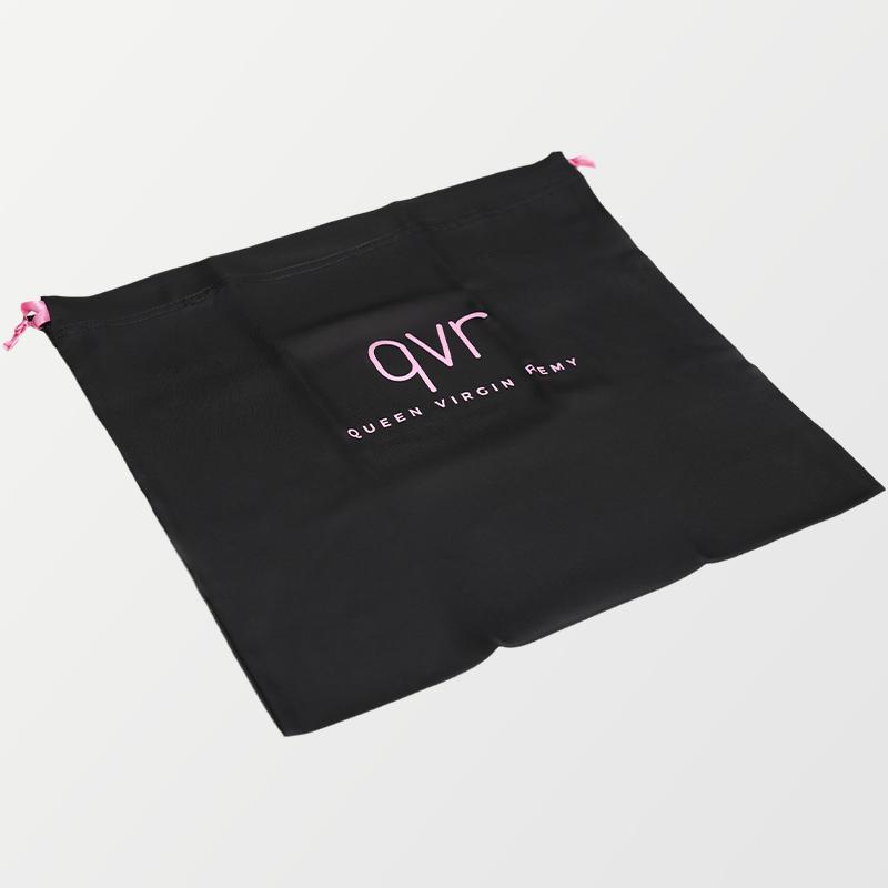 QVR Queen Virgin Remy Silk Packaging Bag with Drawstring and Toggle for Delicate Items Wigs