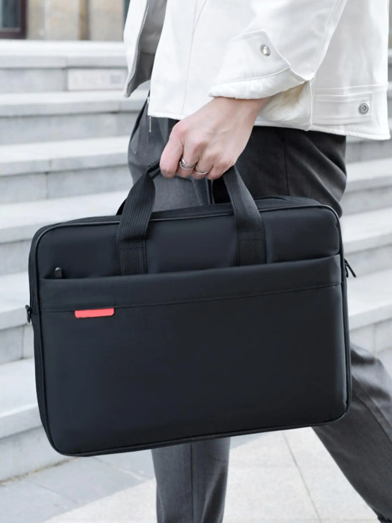 Large Capacity Business Briefcase, Casual Solid Color Laptop Bag for Men & Women, Simple All-match Bag for Daily Life & Work, Travel Essentials