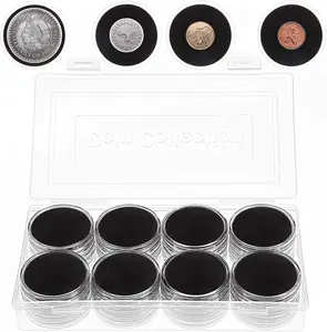 Coin Capsules 46mm with Foam Gasket and Plastic Storage Box Coin Collection
