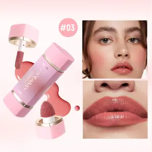 Handaiyan Dual-Ended Liquid Blush, 6 Colors Matte Lip & Cheek Makeup, Beauty Cosmetics, Long-Lasting Hydrating Formula, Perfect for Daily Use