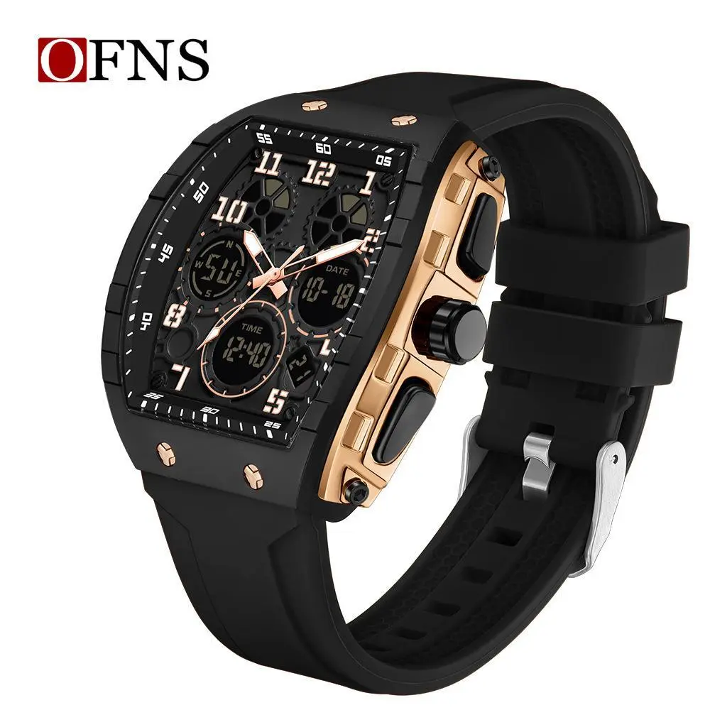 Black & Rose Red Gold (with Free Watch Box)
