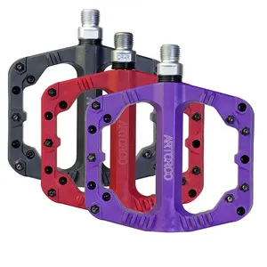 Artoroo Bicycle Pedals, Mountain Bike Flat Pedals 9/16" Ball Bearing Ultra Light Large Size, Suitable for Road Bikes, Mountain Bikes, Bmx