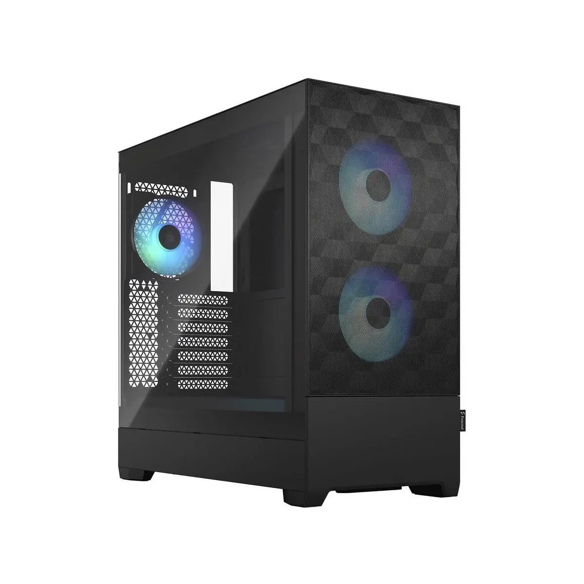 212 MAIN Fractal Design Mid-Tower ATX Computer Case - Black & Clear, Tempered Glass, RGB Lights, High Airflow, USB 3.0 Compatible, ATX Motherboard Support