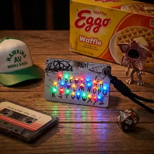Stranger Things LED Alphabet Keychain - Glowing RUN Message Light Up 26 Letters Keyring, Hawkins Alphabet Wall Inspired Luminous Bag Charm Car Pendant Gift for Fans