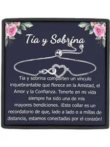 To Daughter-in-Law Heart & Infinity Symbol Slider Bracelet with Message Card and Gift Box Wedding Anniversary Gift Christmas Gift