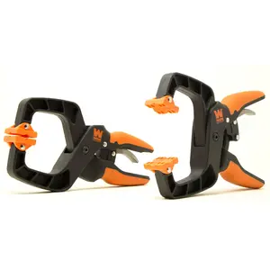 WEN CLH226 Quick-Release Ratcheting Hand Clamps with 2-Inch Jaw Opening and 2-Inch Throat, 2 Pack