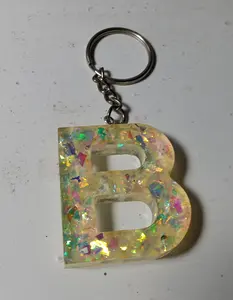 Initial B resin keychain