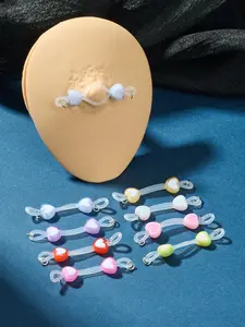 1pair fake nipple piercing fake nipple rings non piercing heart fake nipple jewelry non piercing sexy nipple noose clip on nipple rings faux nipple piercing for women men no pierce body jewelry nipple non piercing jewelry adjustable nipple jewelry non pie