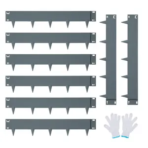 Garvee Lot de 6 galvanized metal garden borders - Foldable garden border - Shark stake - Lawn border for flower beds, yard, driveway