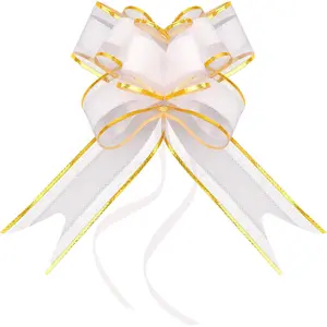 Pull Bows for  Wrapping 12 count White Bow Ribbon for  Wrapping 6 Inches Large Christmas Bows  Bow for Presents Package,  Baskets, Wedding  Box and Party Birthdays Holidays Decoration