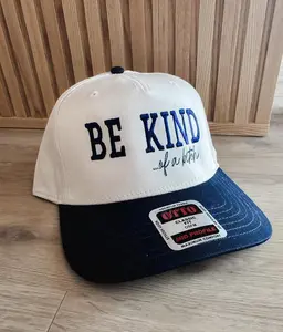 Custom Embroidered Two Tone Trucker Hat: "Be Kind" Funny Hat