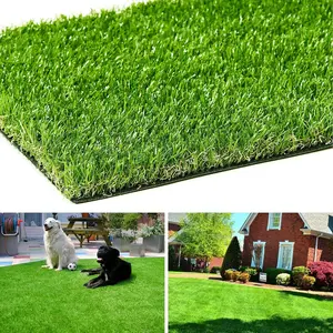 1.38 Inch Realistic Artificial Turf 4 ft x 6 ft with Drainage, Fake Grass Rug Synthetic Grass Mat for Indoor Outdoor Lawn Landscape Garden Balcony Patio, Customized Grass Mat for Dogs