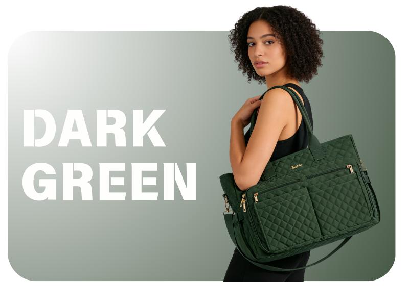 Women's Teacher Tote Bag - 15.6 in Laptop Bag, Crossbody Handbag with Insulated Large Cup Holder Pocket, Waterproof Quilted Organizer with Multiple Pockets for School College