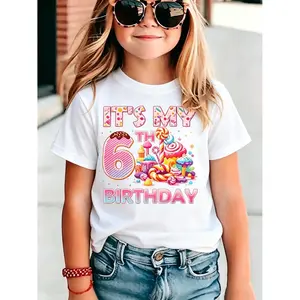 Custom Birthday Gift Cotton T Shirt for Boys Girls Soft Breathable Comfortable Short Sleeve Tees Perfect for Celebrations