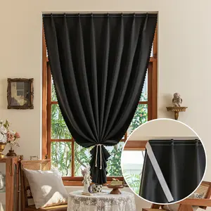 Ultra-Blackout One-Piece High-Precision Hook-and-Loop Curtain, Easy Install Curtain, Smooth, Flowing & Structured, Installs in Seconds, Effortless Blackout Window Cover