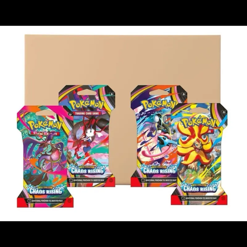 Pokemon Mega Evolution Chaos Rising Sealed TCG Booster Case - 144-Pack Set with Fairy Trading Cards, Protected in Sleeves, Tcg Booster Pack, Tcg Booster Packs, Premium Booster Pack