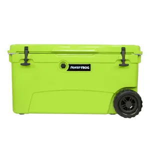 Frosted Frog 70 QT Cooler with Wheels - Original Green Cooler, 70 Quart