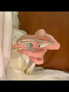 New Tang Grass Pattern Ruyi Bracelet, New Chinese Style Unique Fashion Versatile Bracelet for Men and Women, Stylish Accessory