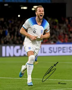 Harry Kane England National Team Autographed 8" x 10" White Jersey Celebrating 54th Goal Photograph - Fanatics Authentic Certified