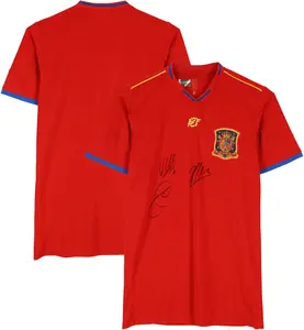 Xavi, Xabi Alonso and David Villa Spain Mult-Signed 2010 Red Home Jersey - Fanatics Authentic Certified
