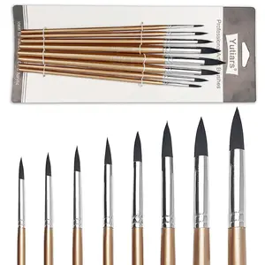 8-Piece Pointed Brush Set, Ideal for Watercolor, Acrylic, Tempera, Ink & Chinese Painting, Perfect for Artists & Beginners, Holiday Gift