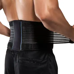 Breathable Waist Lumbar Support Belt for Sciatica, BraceUP Back Brace for Men and Women Lower Back, with Dual Adjustable Straps (L/XL 35-43 In), Herniated Disc, Scoliosis Back Pain Relief
